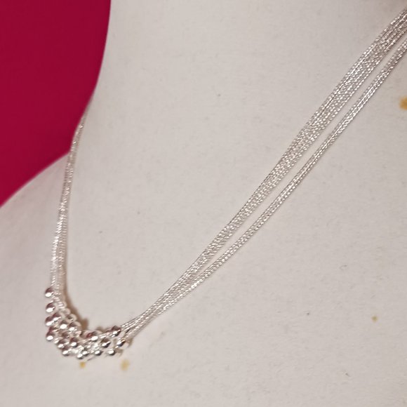 Silver Bead Ball Grapes Fashion Necklace NWOT - Picture 4 of 12